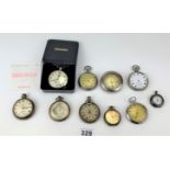 10 assorted plated pocket watches