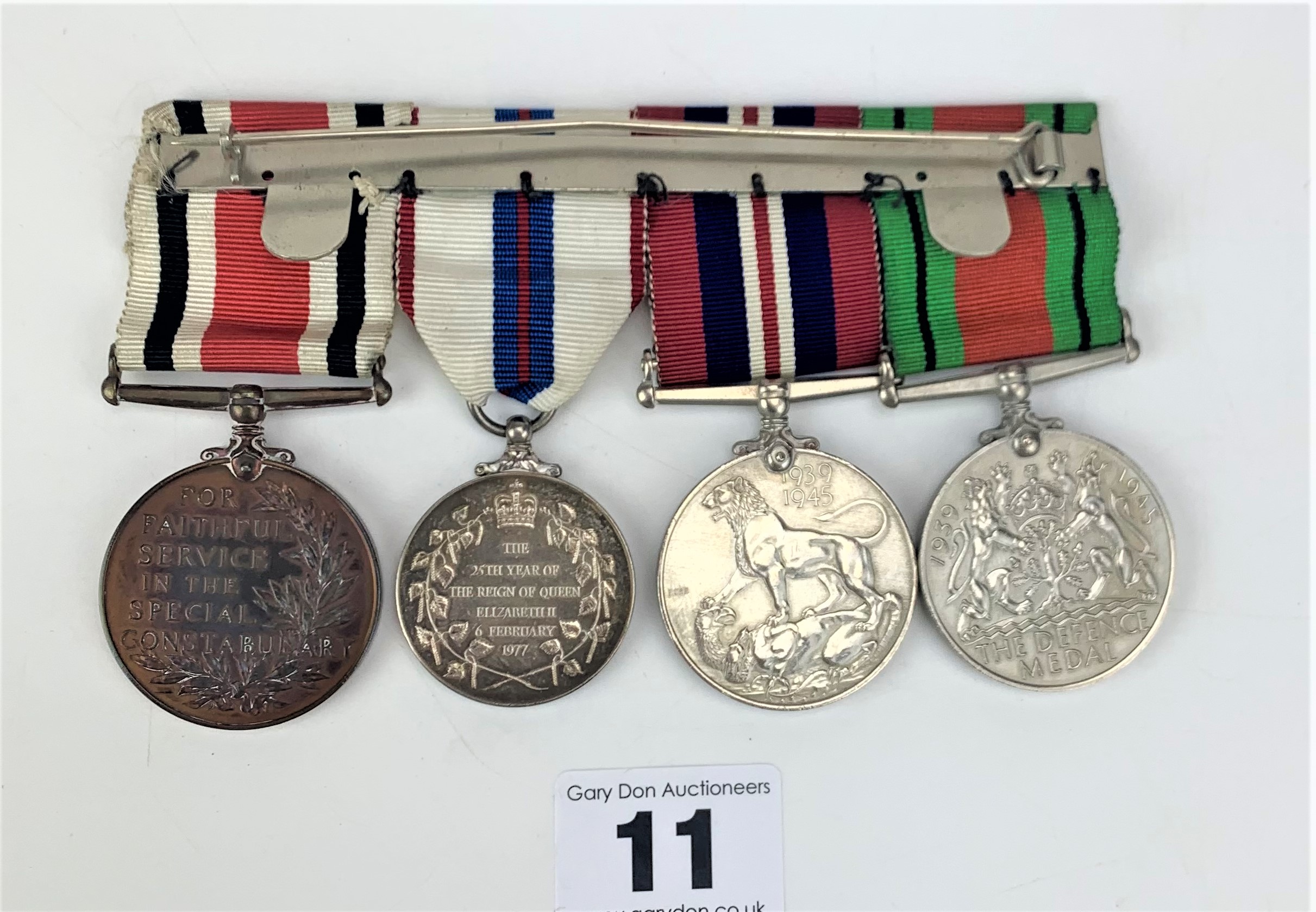 Bar with 2 Second World War Medals and 2 Police Service Medals, miniature medals and MBE medal - Image 6 of 11