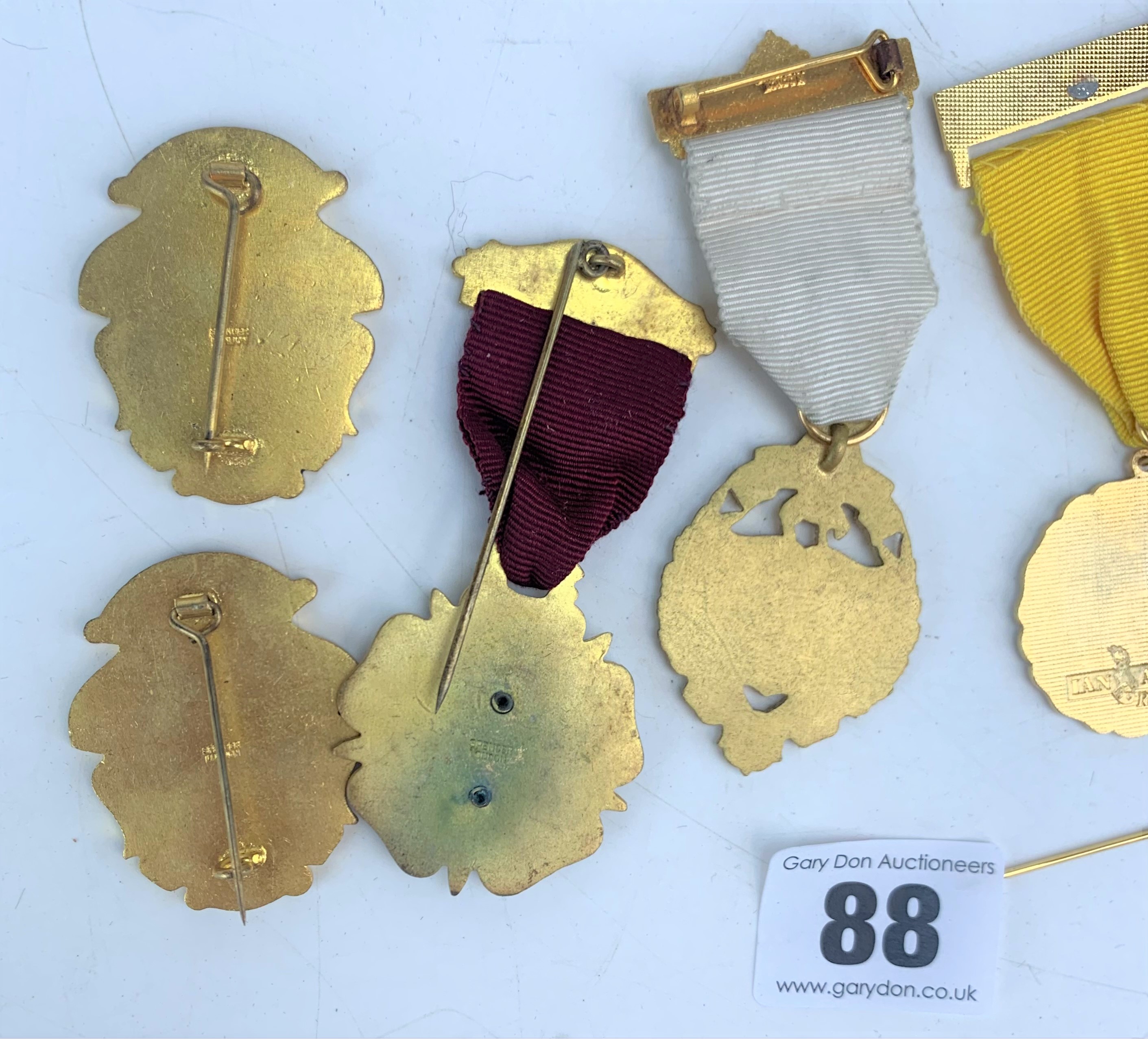 6 enamelled Masonic medals - Image 5 of 6