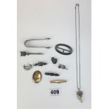 Assorted silver and dress items