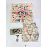 Silver Jubilee 1910 – 1935 tin with 2 handkerchiefs and coronation medal