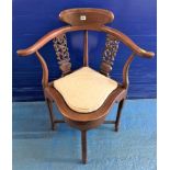 Carved corner armchair