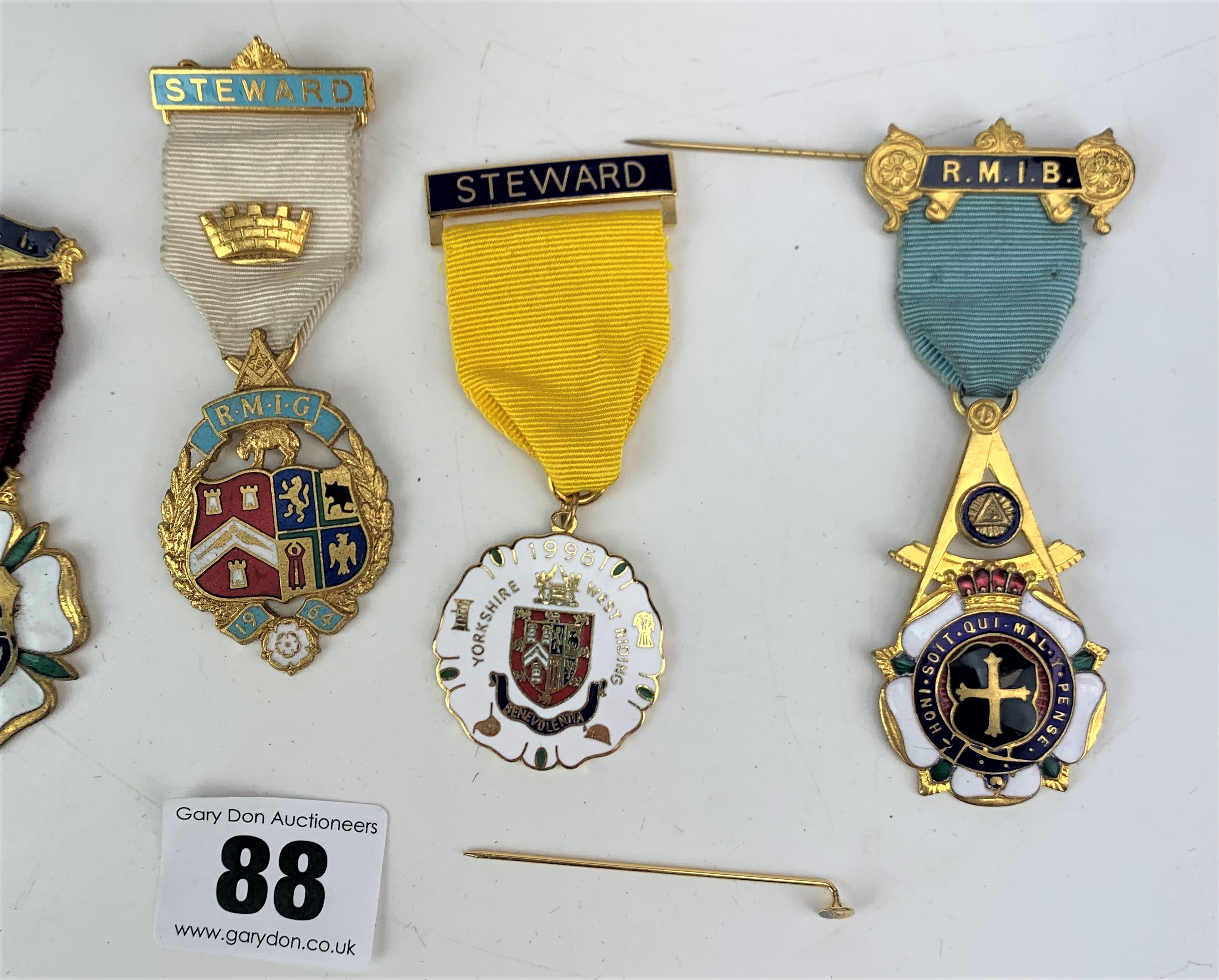 6 enamelled Masonic medals - Image 3 of 6