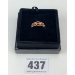 18k gold diamond & red stone ring