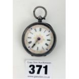 Silver enamelled face pocket watch