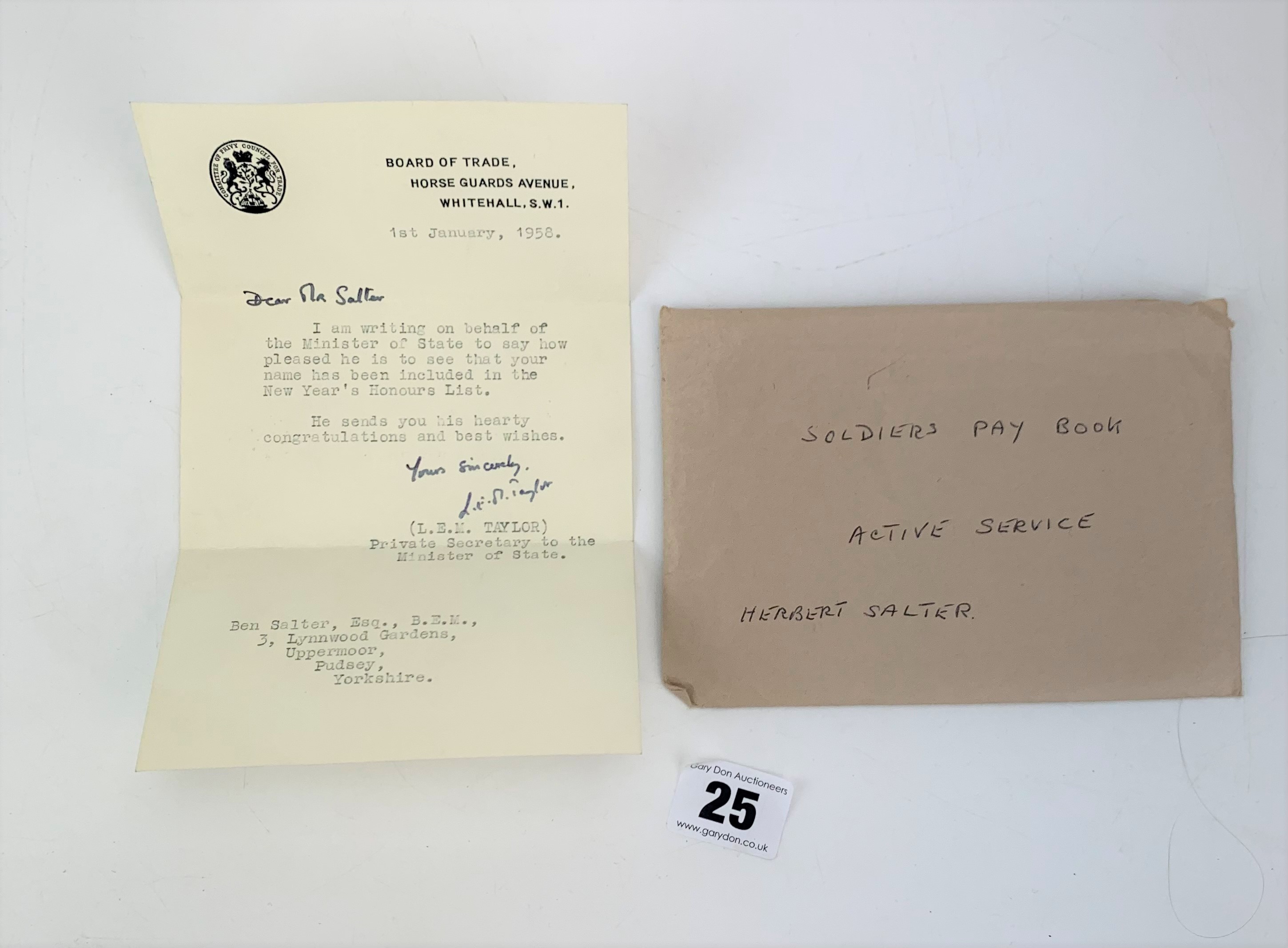 British Empire Medal with paperwork and photo - Image 9 of 10
