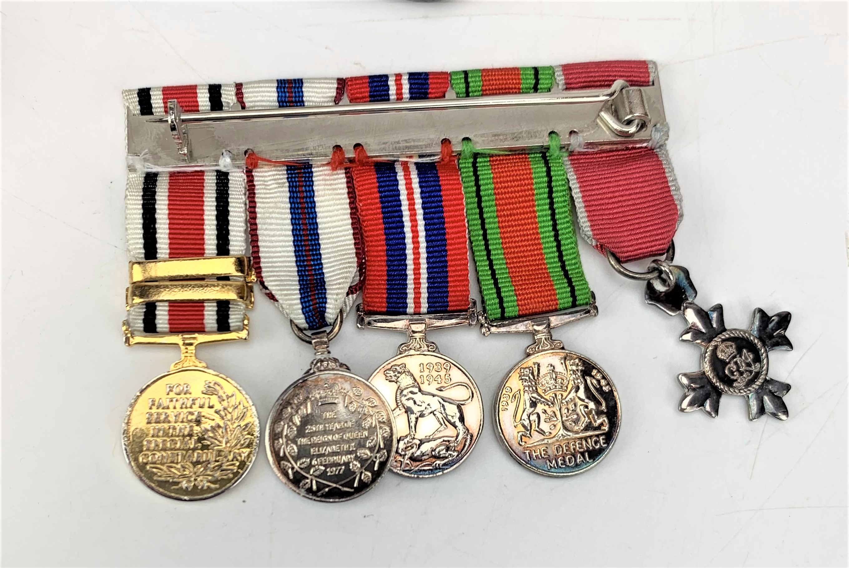 Bar with 2 Second World War Medals and 2 Police Service Medals, miniature medals and MBE medal - Image 11 of 11