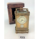 Antique French brass carriage clock