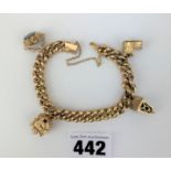 15k gold charm bracelet with 9k charms