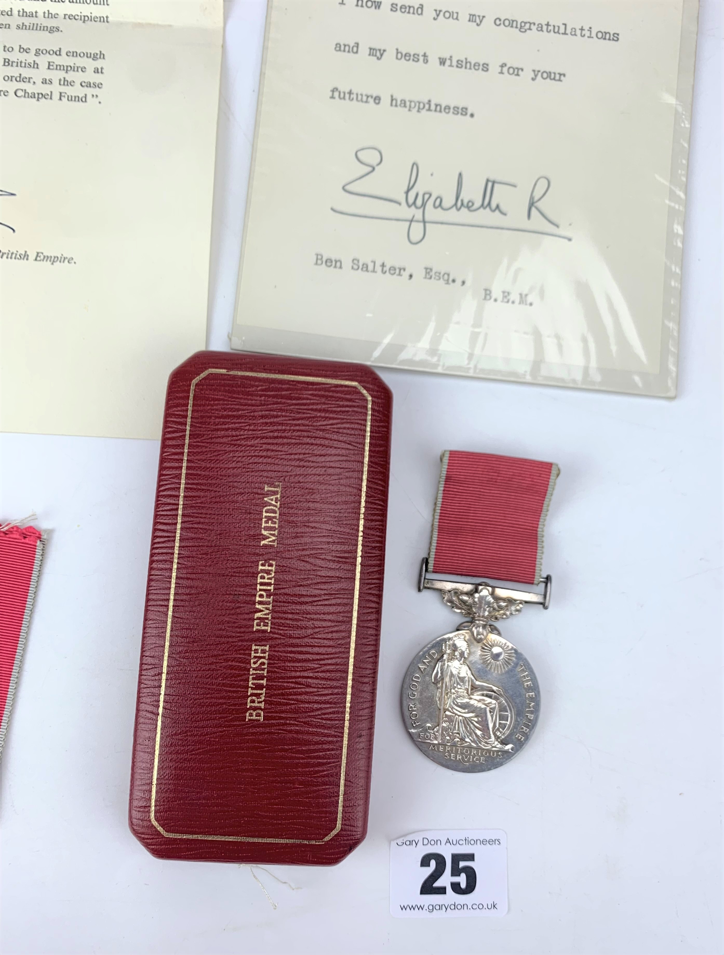 British Empire Medal with paperwork and photo - Image 5 of 10