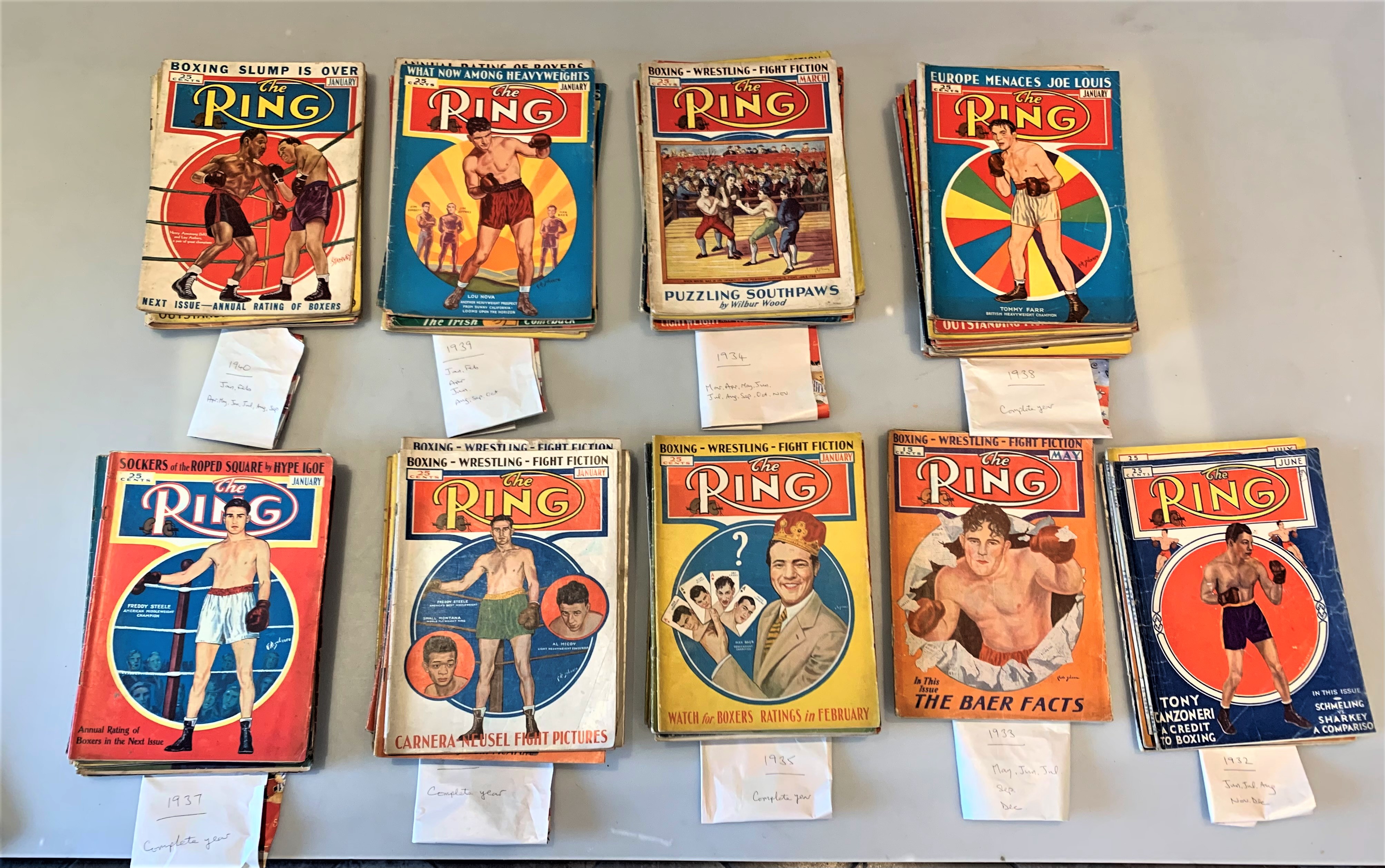 ‘The Ring’ boxing magazines 1932 - 1940