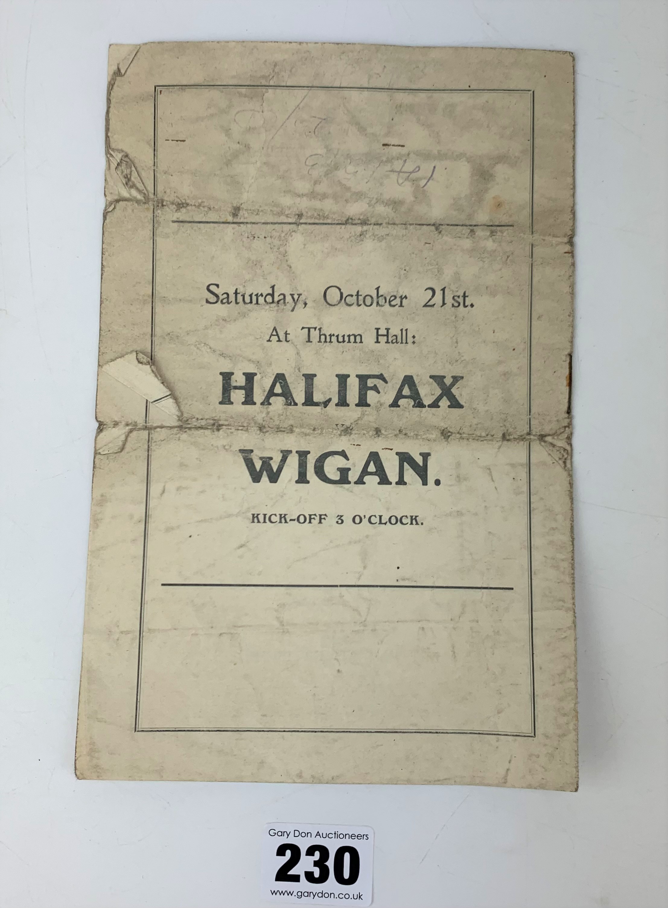 Halifax Cricket & Football Club Official Programme Halifax v Huddersfield (1930’s) - Image 2 of 2