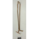9k gold watch chain and t-bar
