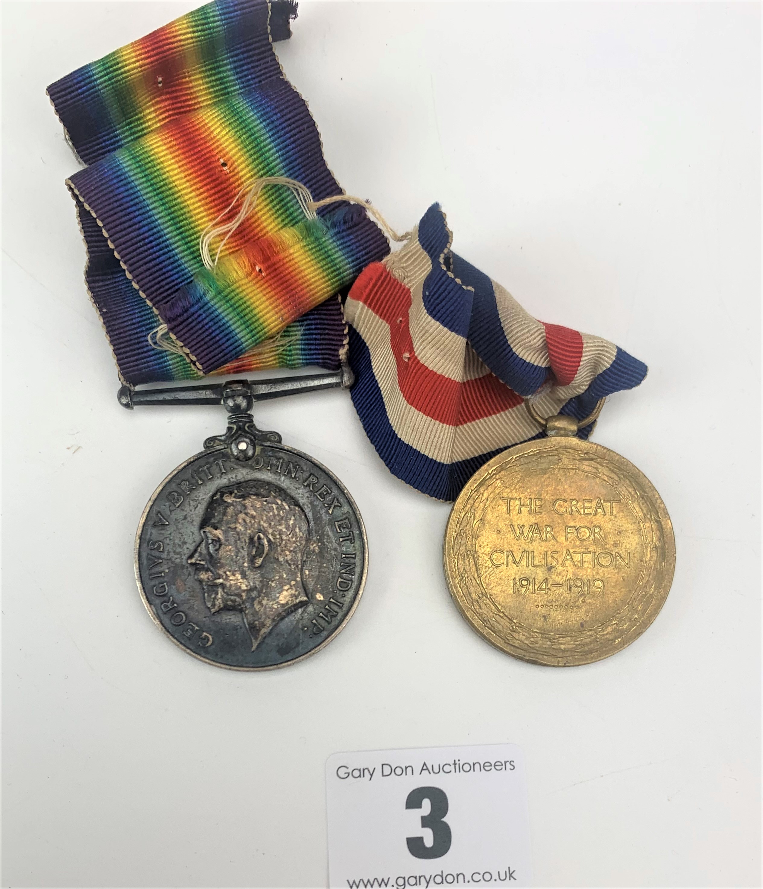 2 First World War medals and badge - Image 3 of 4