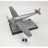 Metal model of airplane
