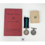 2 War medals and Service book