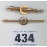 2 x 9k gold tie pins