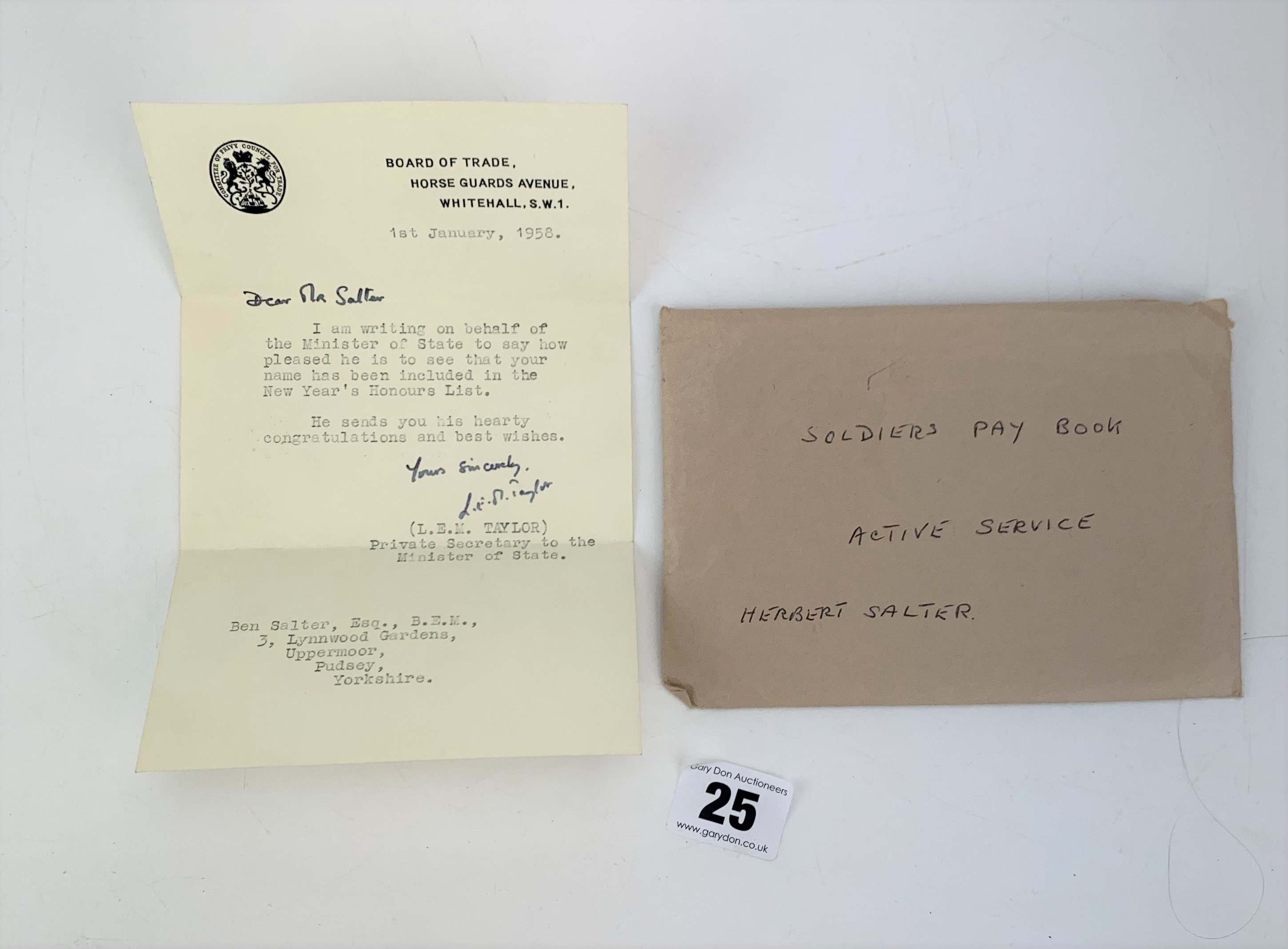 British Empire Medal with paperwork and photo - Image 8 of 10