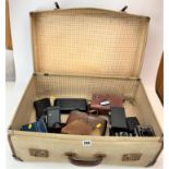 Suitcase with 8 assorted cameras