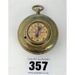 Brass pocket barometer/compass