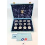 1986 set of 12 silver proof Commonwealth Games coins