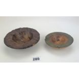 2 small wooden bowls by Mike Chai Scott. 1 signed ‘Chai ’88, Oak’ 1 signed ‘Chai 331 Dan’