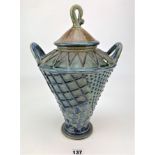 Studio art pottery Amphora. Signed ’88. 15” high