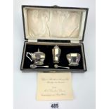 Silver cased cruet set from Glover Brothers (Mossley) Ltd