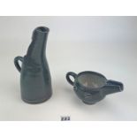 2 x Studio Art pottery Jugs signed Sheila Casson 8” and 3.5” high