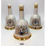 3 Bells Whisky Commemorative porcelain decanters