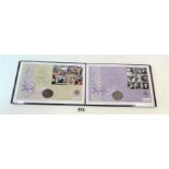 Album containing 2 Diamond Anniversary Commemorative Coin First Day Covers, Ltd. Ed. No. 1502