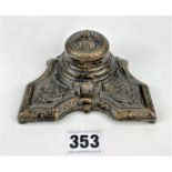 Metal inkwell. 4.5” wide x 2” high