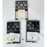 3 x UK proof coin sets 1990-1991-1993