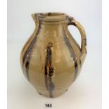 Studio art pottery large jug. 12” high