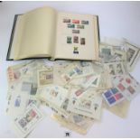 The Simplex Blank Album containing mixed world stamps and loose stamps sets