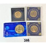 2 Jubilee 2002 medallions, England 1966 commemorative medal and Sydney 2000 Olympic Football $5