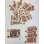 35 x UK 10 shilling notes and 1 x UK £10 note