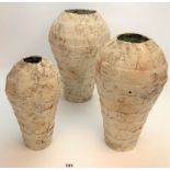 3 x Studio art pottery vases 17” and 13”