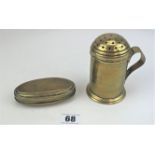 Brass sifter and oval brass tobacco box
