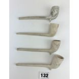 4 clay pipes