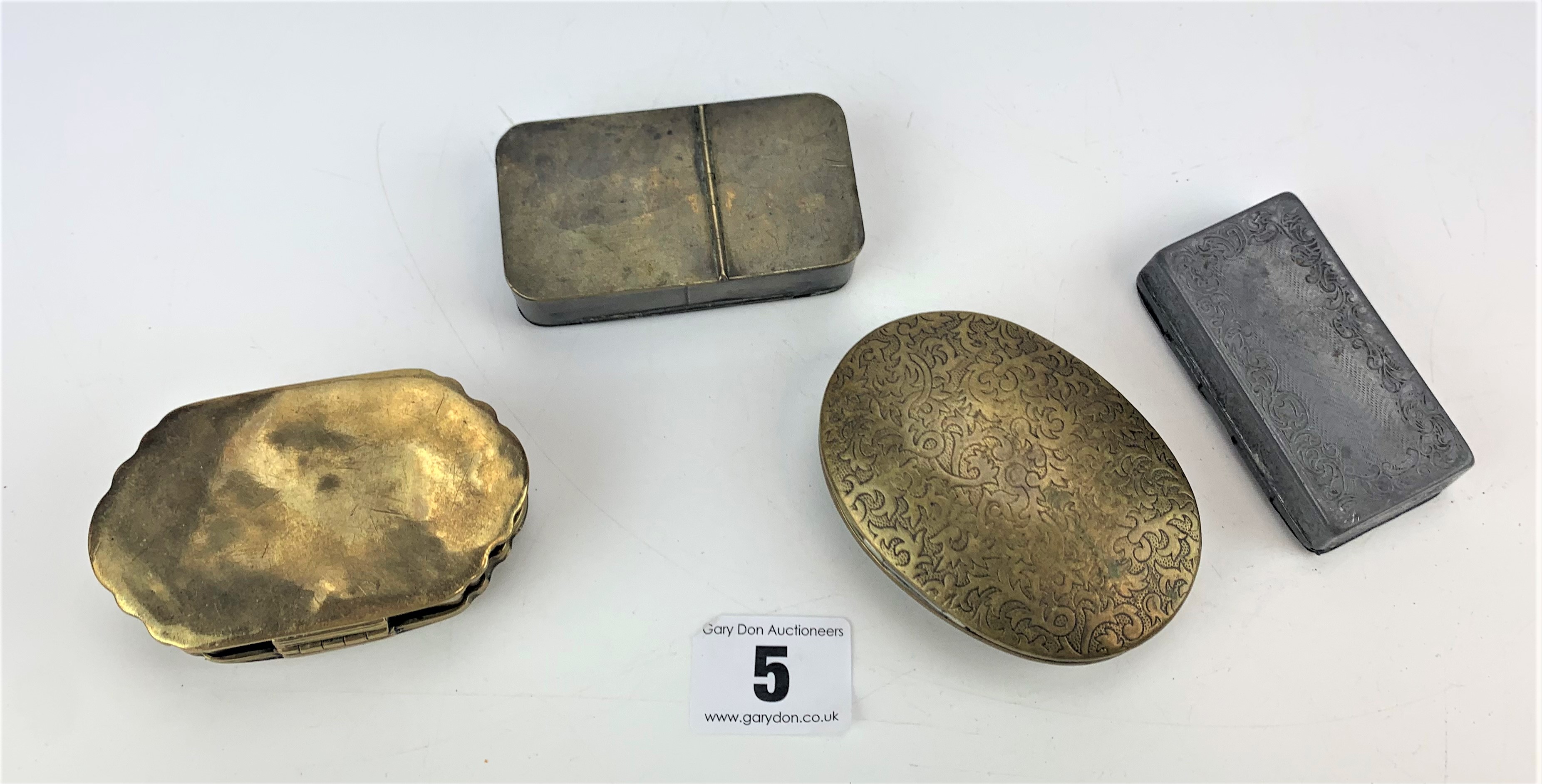 Mixed brass and pewter snuff boxes - Image 5 of 5