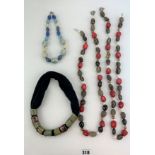 4 large stone dress necklaces