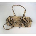 Snakeskin type leather handbag