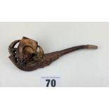 Carved wooden pipe