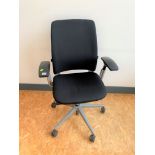 Black material swivel adjustable office chair