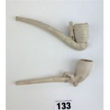 2 clay pipes