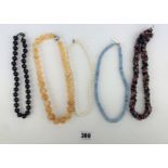 5 assorted bead necklaces