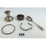 Assorted silver items