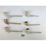 6 clay pipes