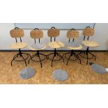 5 wood/metal adjustable chairs